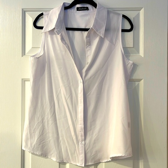 Atulewhi White Sleeveless To Size Medium - Picture 1 of 4